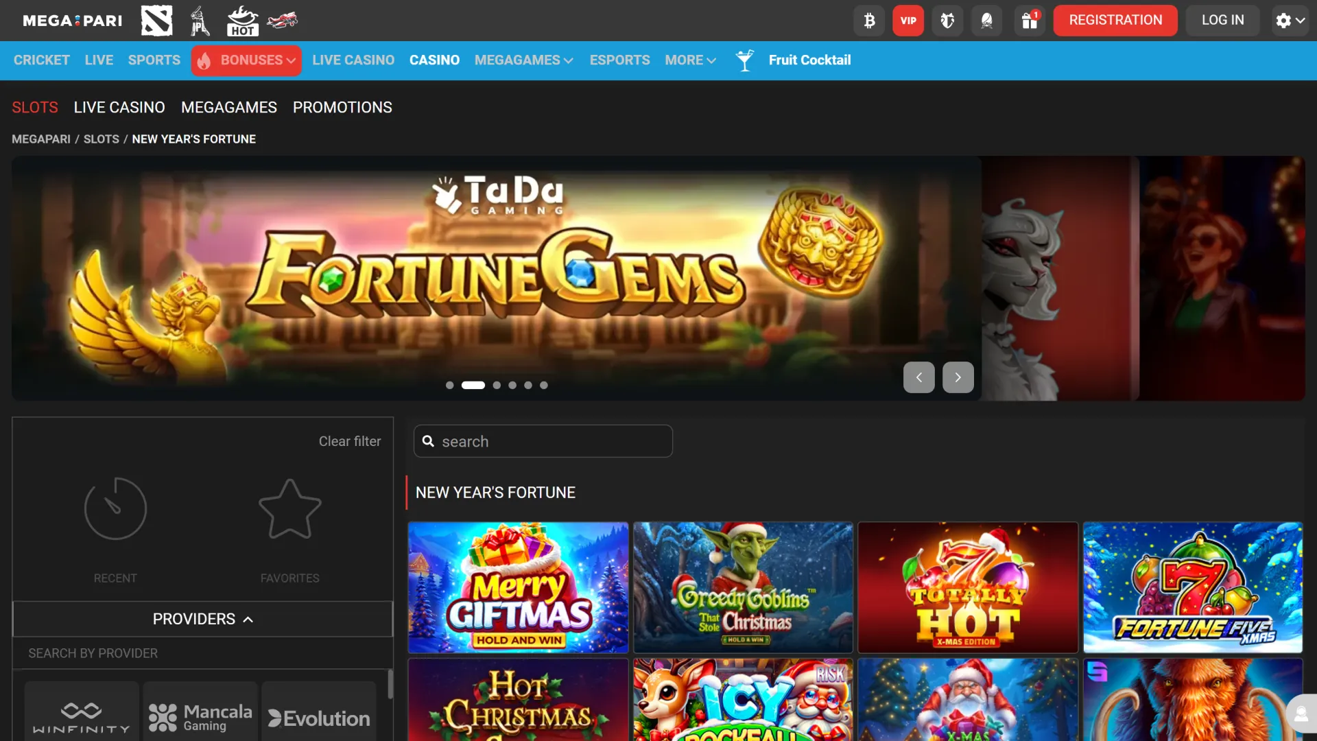 Play licensed slots and table games at the official Megapari casino.