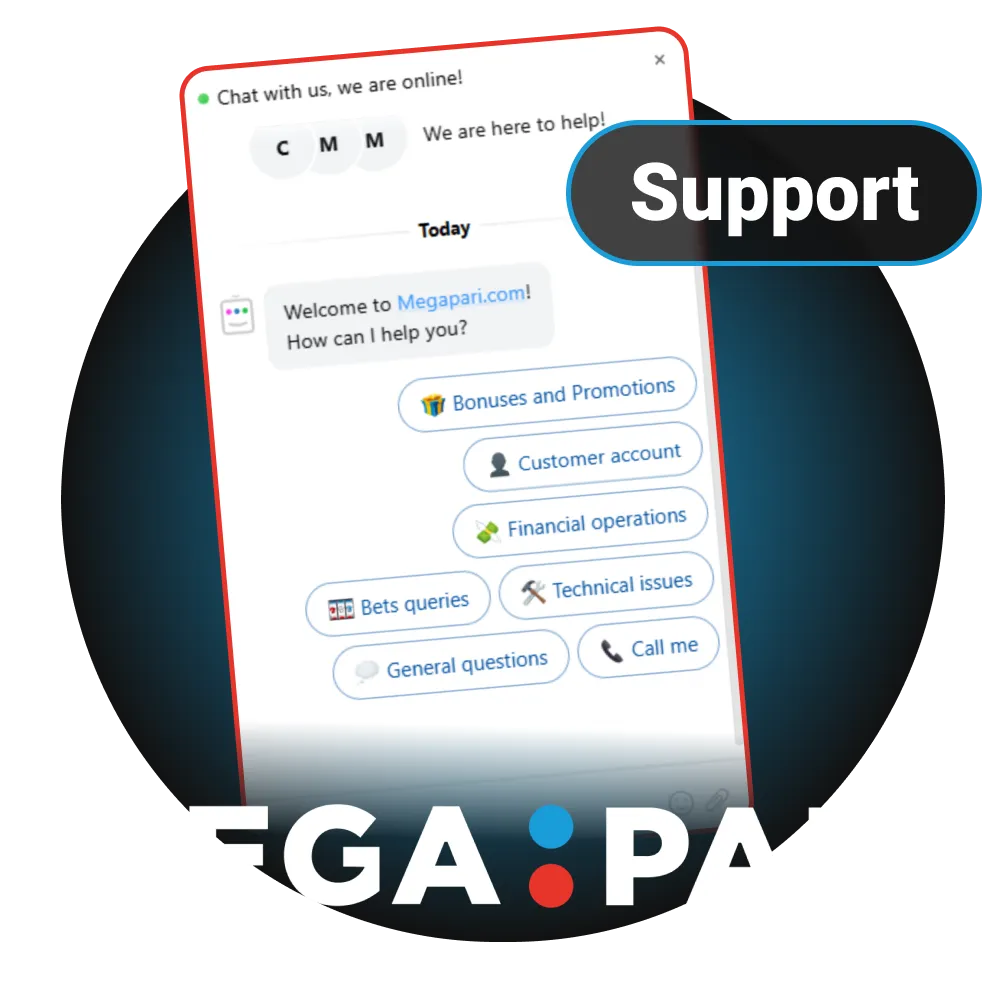 Contact the 24/7 help desk on the official Megapari support page.