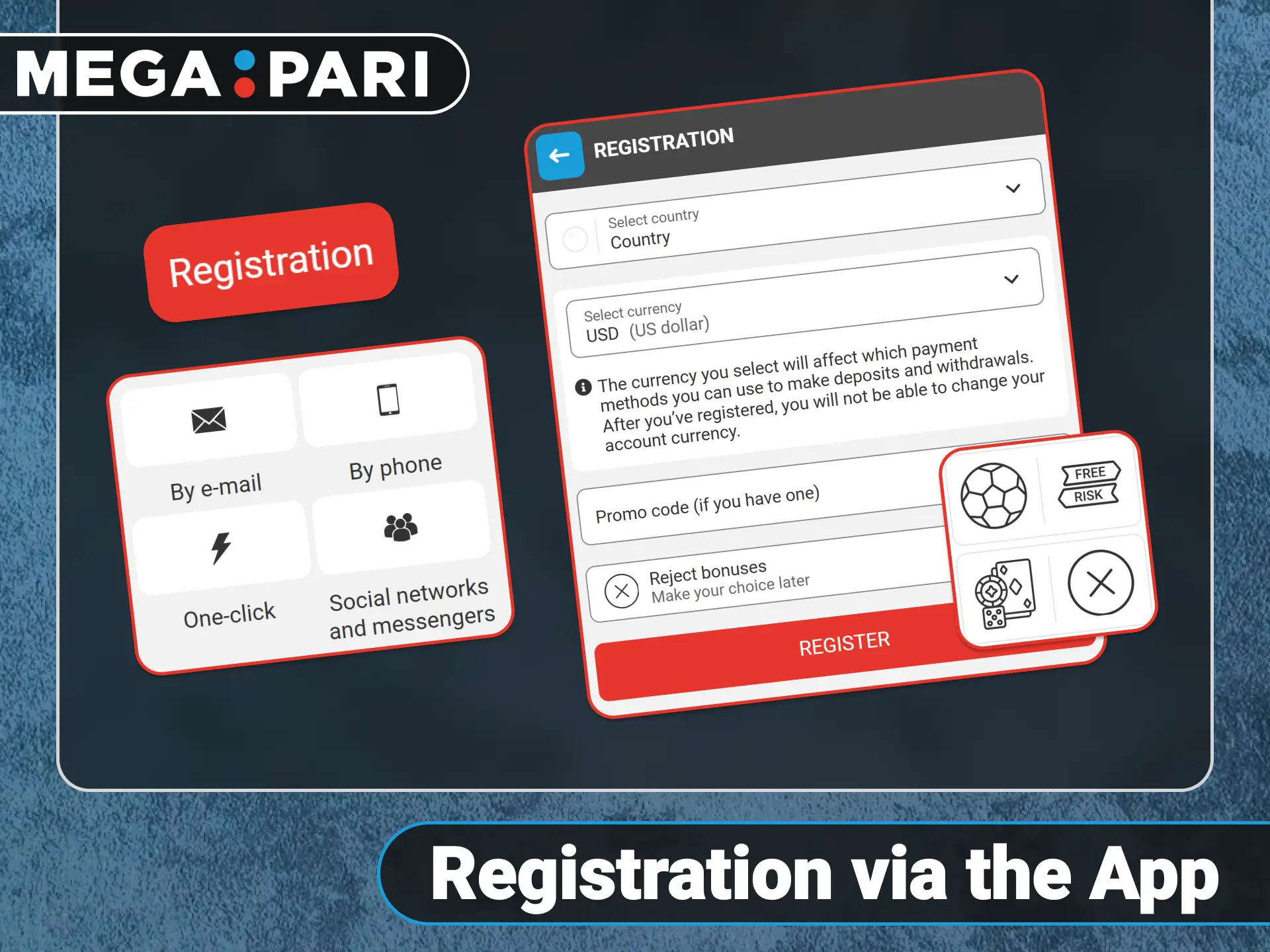 Register a new player account through the official Megapari application.