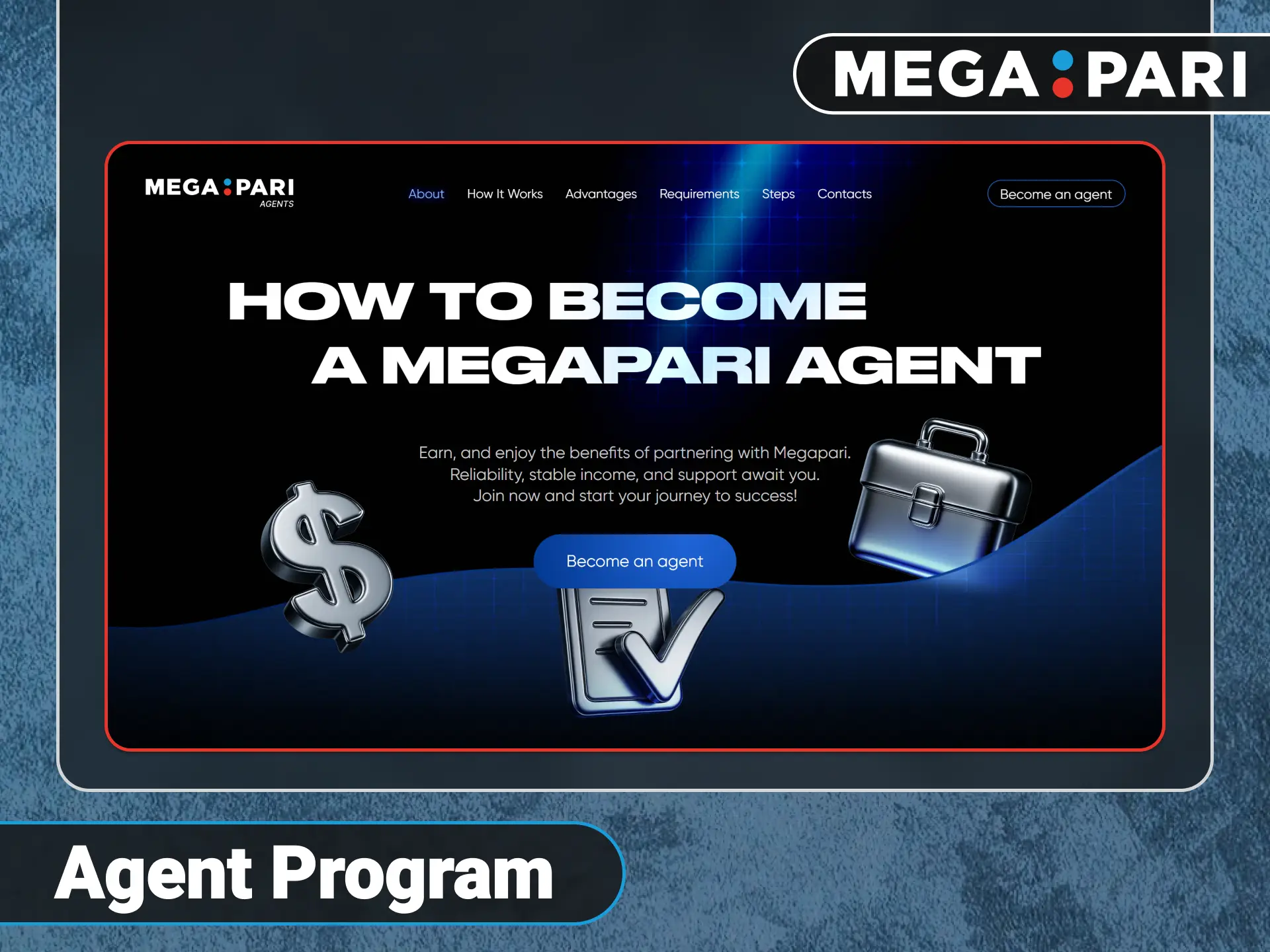 Become a certified payment agent for the official Megapari brand.