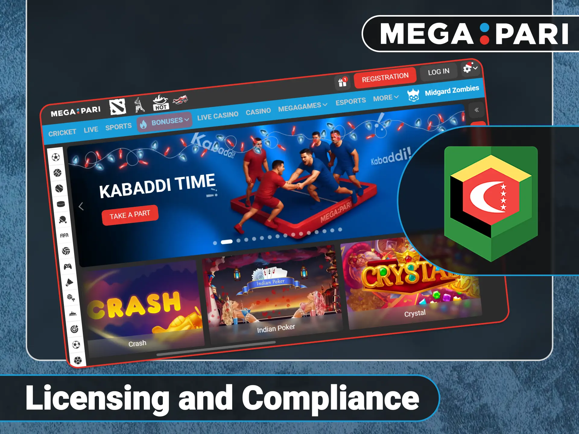Megapari operates under a secure international license on official website.