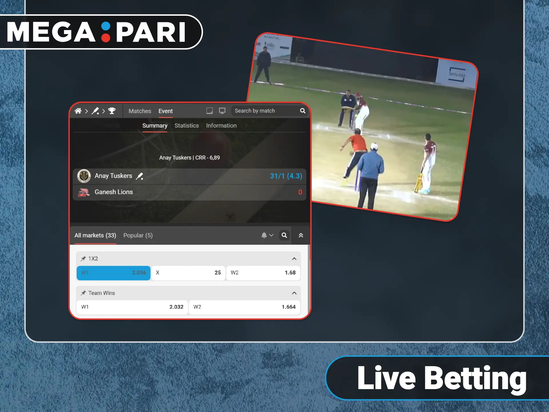 Place real-time live bets on the official Megapari platform today.