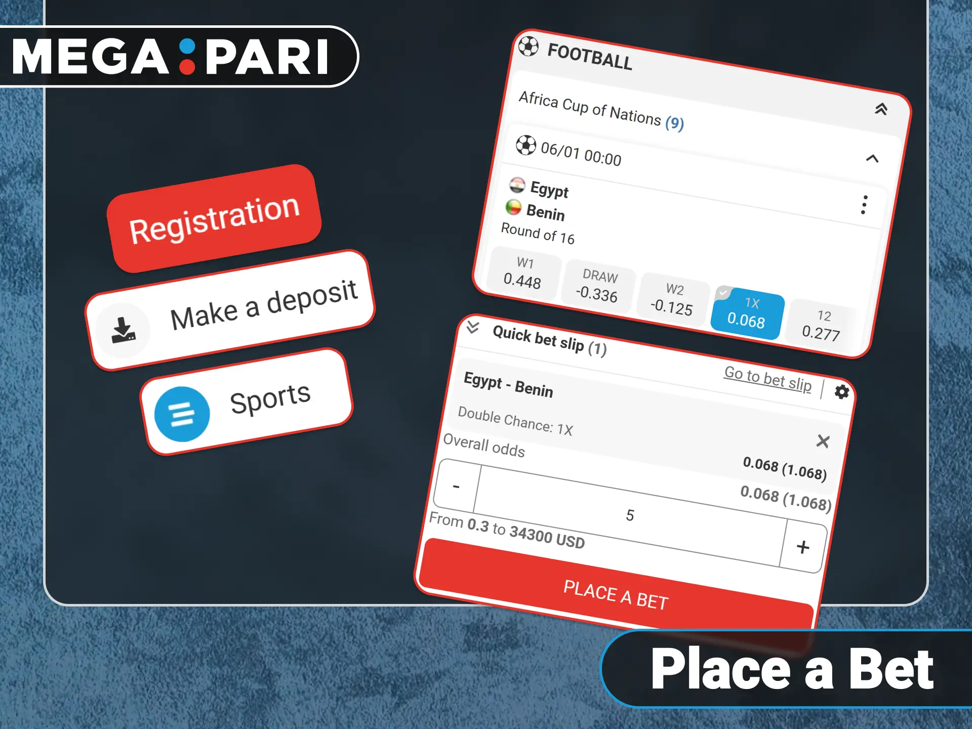 Submit your sports betting slip on the official Megapari platform.