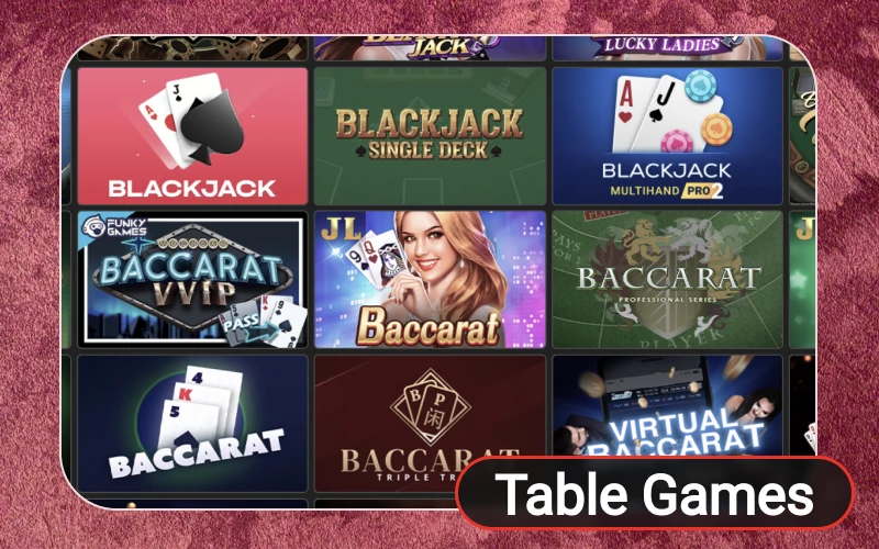 Enjoy classic casino table games at the official Megapari website.