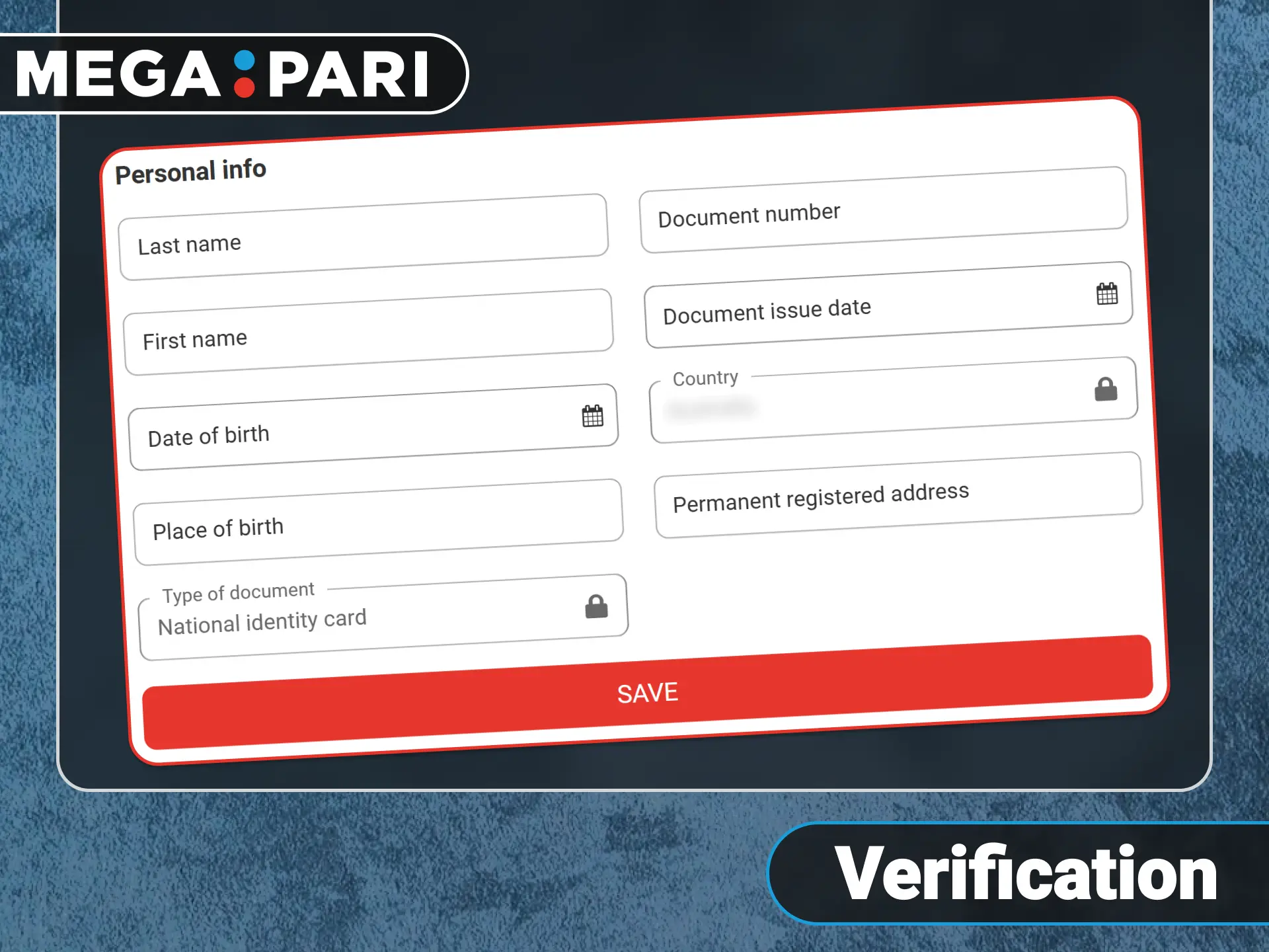 Verify your personal identity on the official Megapari gaming site.
