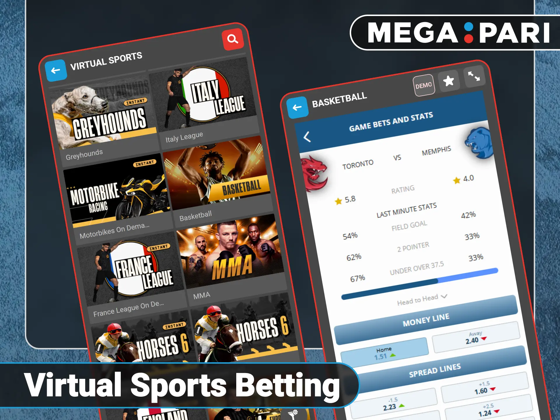 Bet on simulated virtual sports matches at official Megapari website.