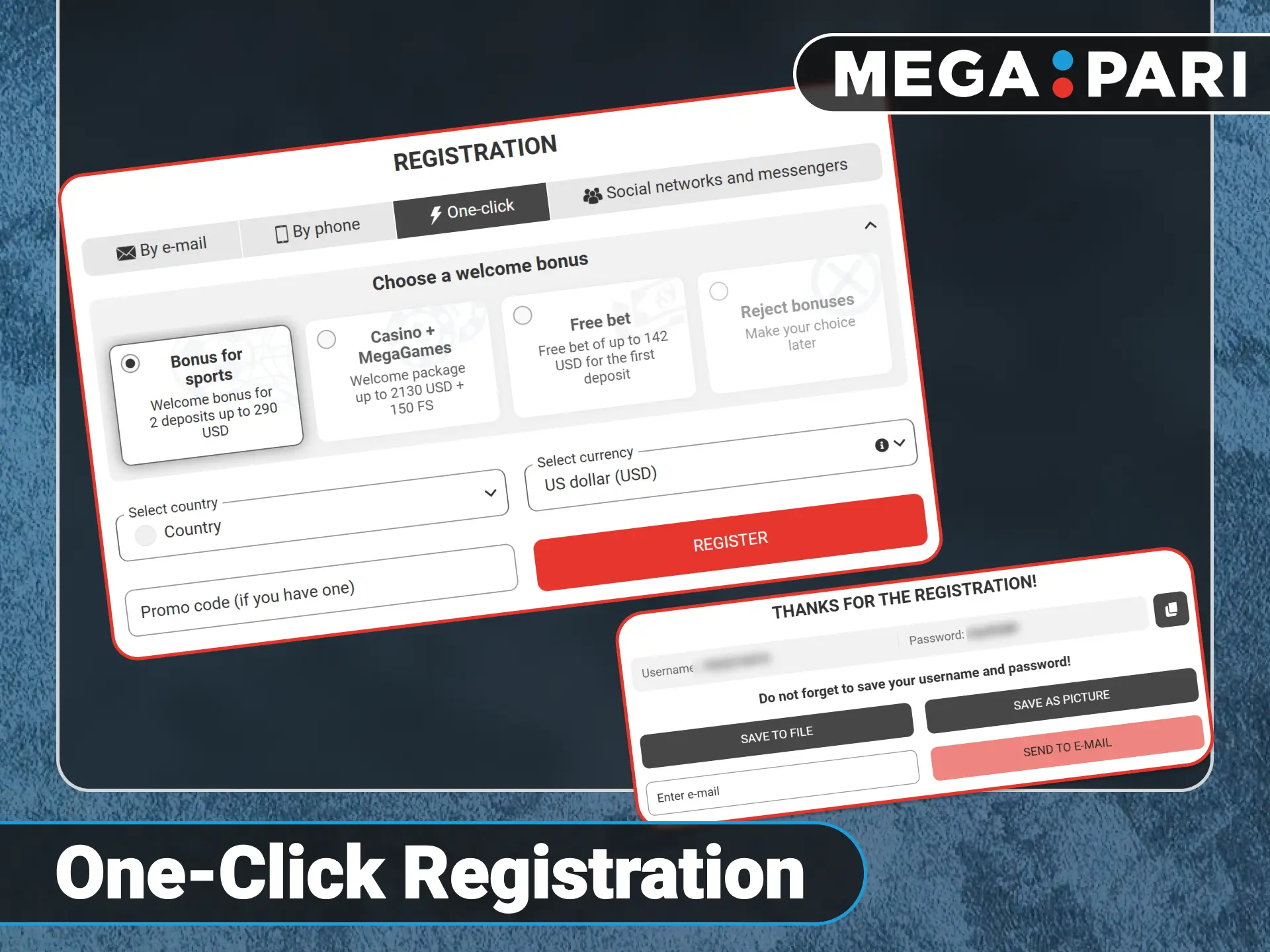 Open a new account instantly on the official Megapari website.