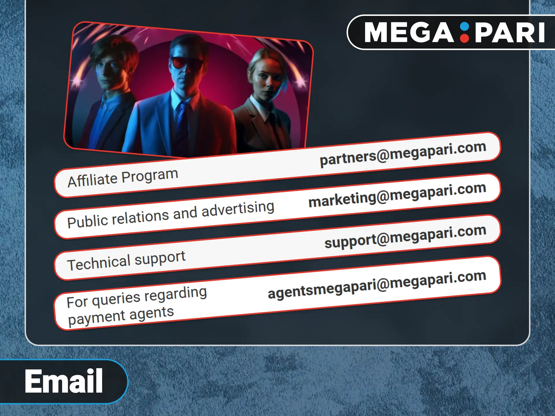 Send technical requests to the official Megapari customer service department.