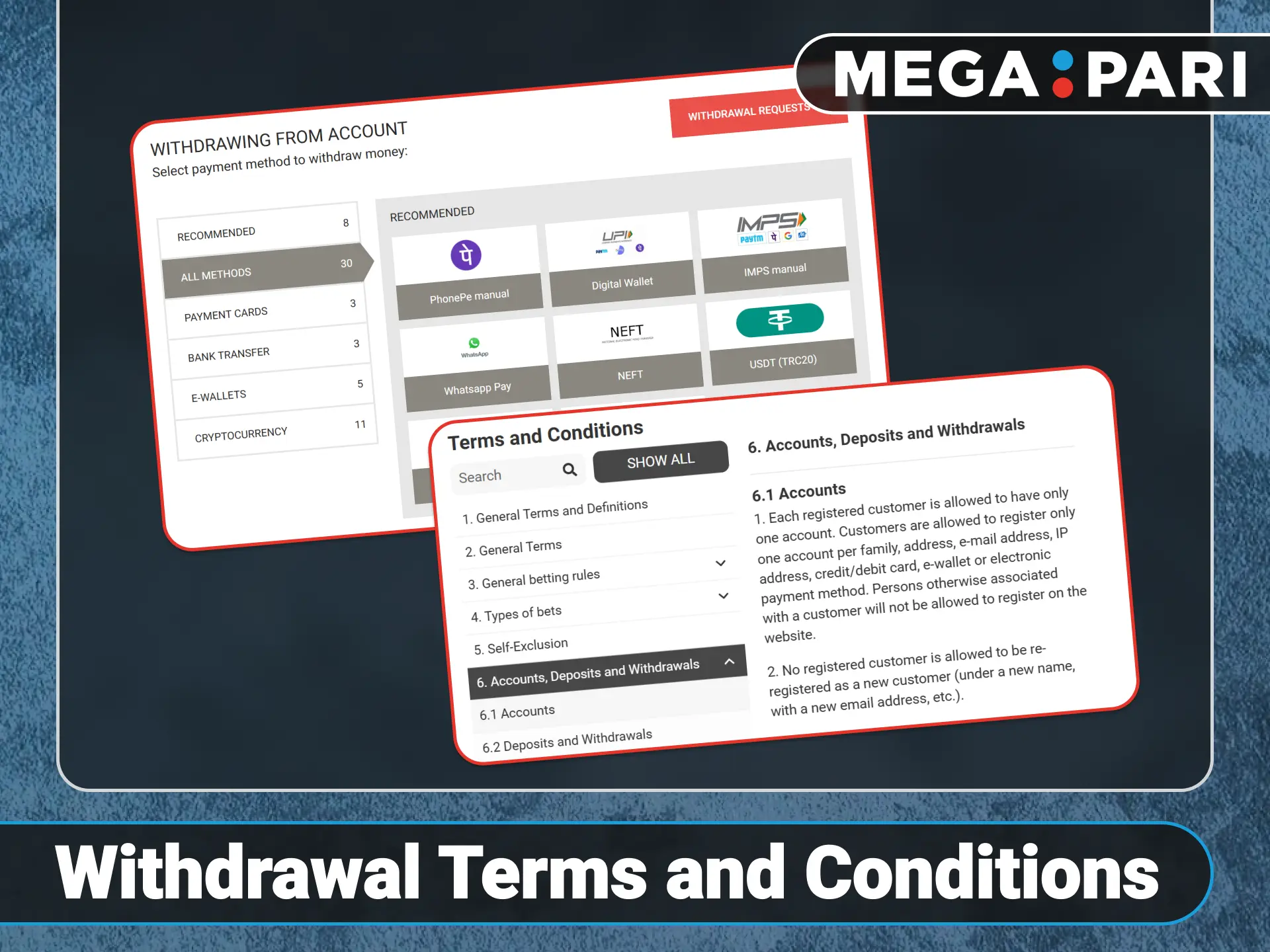 Follow the official Megapari withdrawal policies for successful fund transfers.